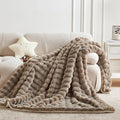 60x80 Inches Ultra-Soft Fuzzy Faux Fur Plush Twin Size Blanket by Serenhom