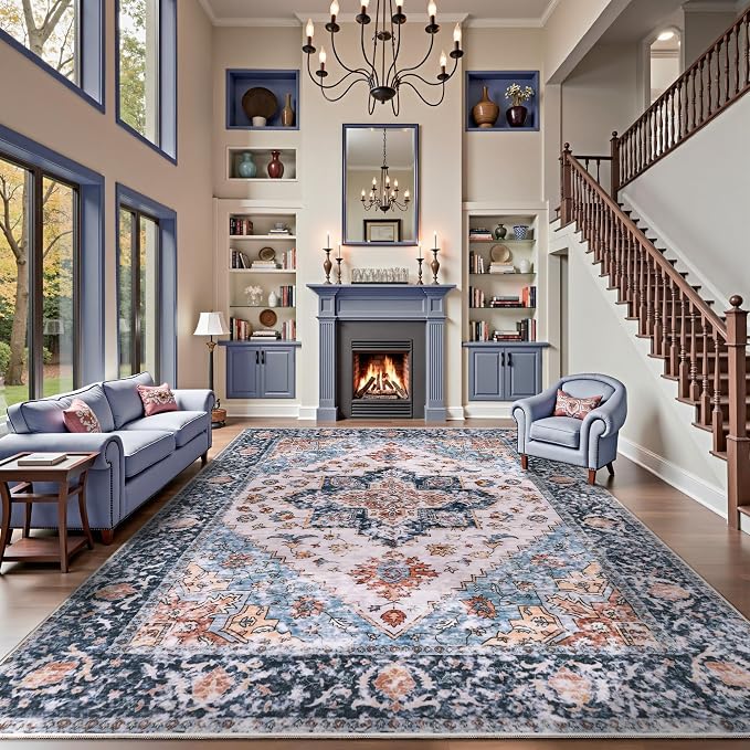 SERISSA 9x12 Washable Non Slip Boho Area Rug - Image 2