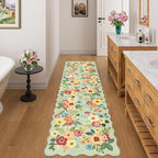 DUKINO 2x7 Runner Rug for Hallway, Floral Washable Rug for Kitchen, Stain - Image 5