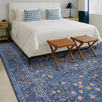 Washable Dark Blue Rug for Living Room - Image 4