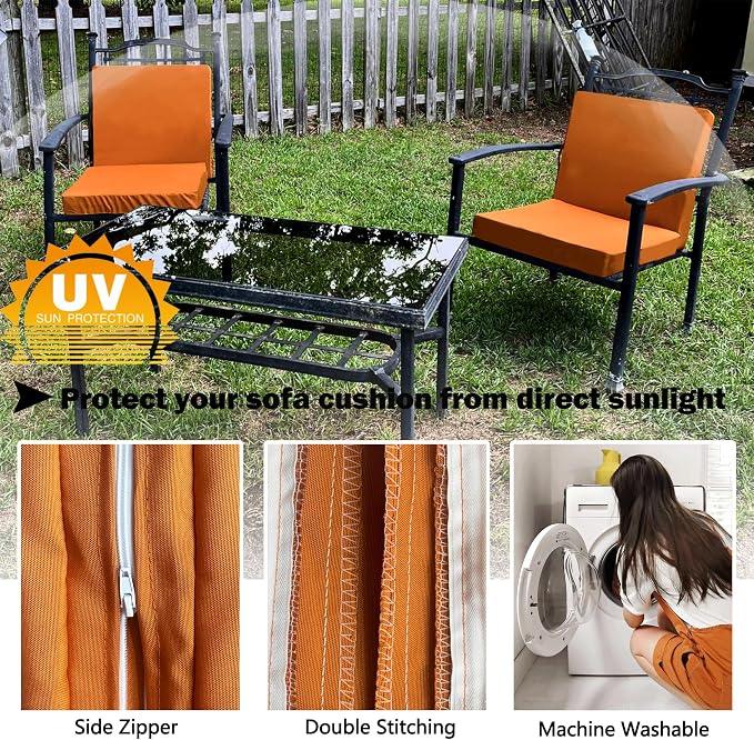 Sqodok Outdoor Cushion Covers 18x18 inch, Wicker Chair - Image 4