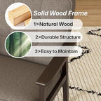 Modern Accent Chair with Arm Rest, Upholstered Linen Fabric Leisure Chair with - Image 7