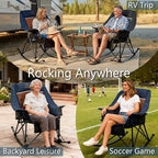 400lbs Rocking Camping Chair, Oversized Heavy Duty XL Folding Rocker - Image 9