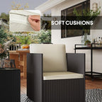 Outsunny 3 Piece Patio Furniture Set, Folding Outdoor Wicker Bistro Set - Image 5