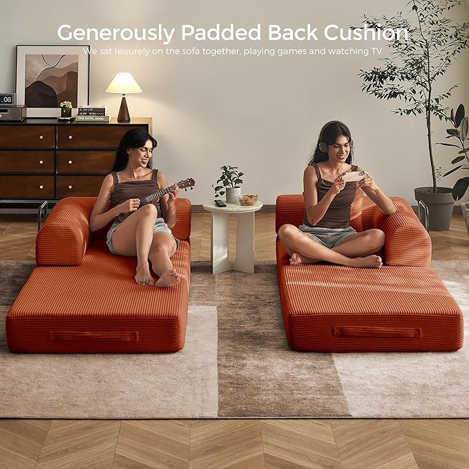 79" Convertible Sofa Bed with Fixed-Shape Frame & Removable Armrests, Modular - Image 3