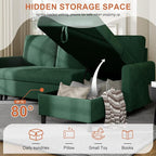 Vongrasig Pull Out Couch, 2 in 1 Sectional Sleeper Sofa Bed - Image 7