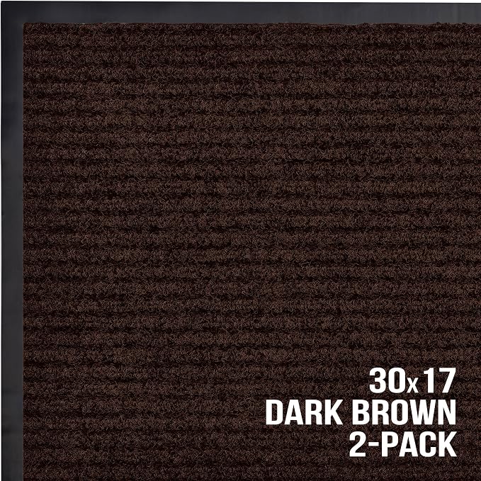 Front Door Mat, Indoor Outdoor Welcome Entryway Doormat, 30x17 Dark Brown | - Image 7