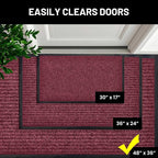 Front Door Mat, Indoor Outdoor Welcome Entryway Entrance Doormat, 48x36 Red | - Image 4