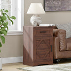 WAMPAT 32" H End Table for Living Room, Rustic Nightstand by WAMPAT
