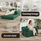 BSHOMGI Folding Sofa Bed, 2 in 1 Convertible Sofas to Lounger Comfy Single Bean - Image 3