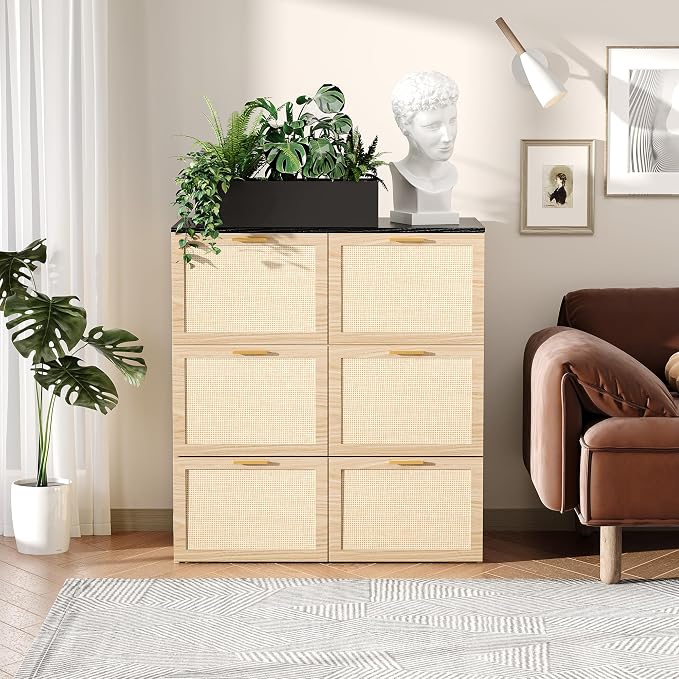 VINGLI Twin Size Rattan Murphy Bed - Image 9