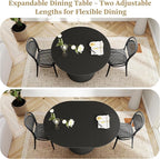 weselon 43"-59" Extendable Round to Oval Dining Table - Image 3