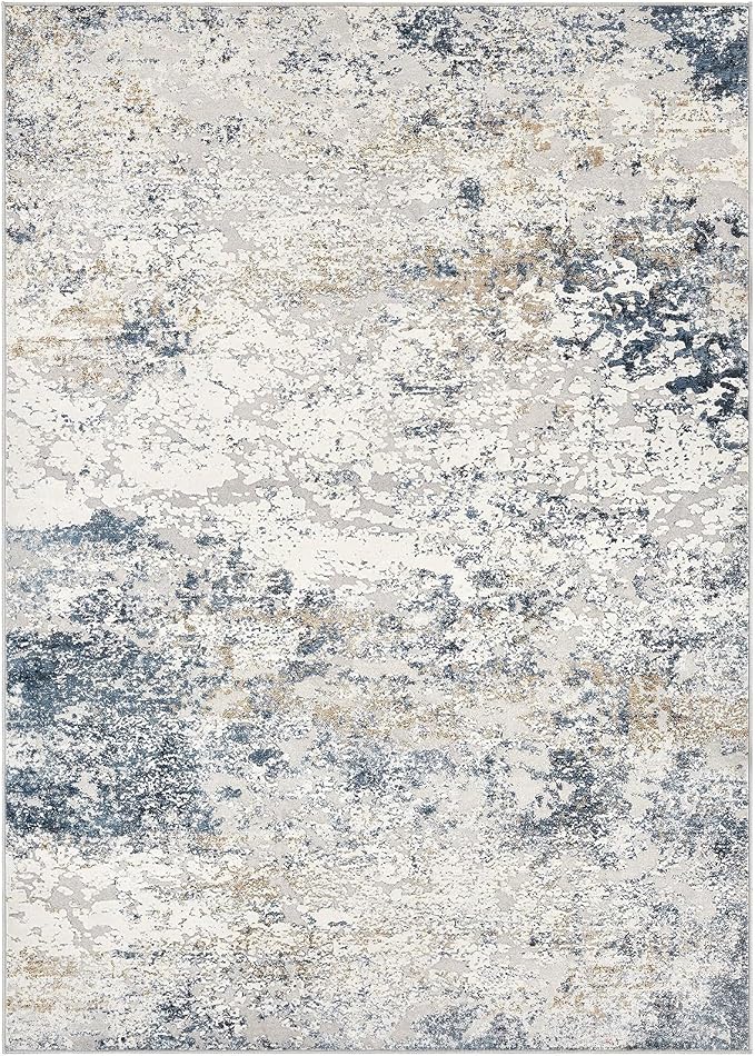 DMOYEST Area Rug Living Room Rugs 7x9 Washable Abstract Beige Blue Carpet | - Image 9