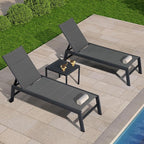 PURPLE LEAF Outdoor Chaise Lounge Set of 4 Aluminum Lounger - Image 3