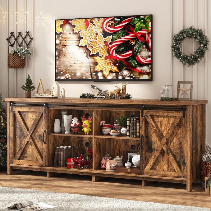 Farmhouse TV Stand for 80 Inch TV - Image 9
