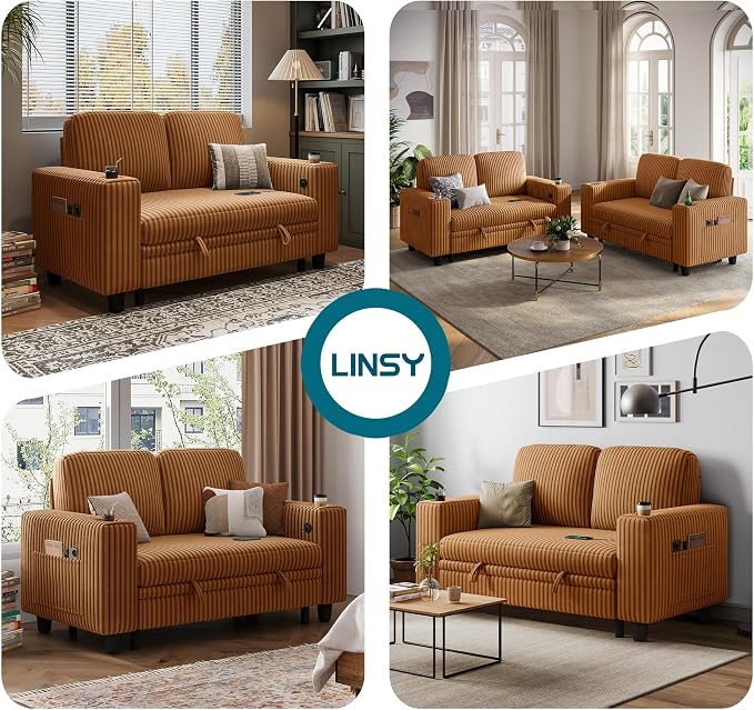 LINSY HOME Sectional Sleeper Sofa Pull Out Couches - Image 5