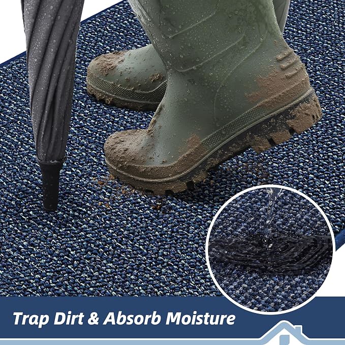BEQHAUSE Dirt Trapper Door Mat 20" x 48", Non-Slip Washable Doormats, Low - Image 3