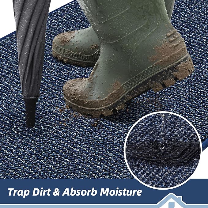 BEQHAUSE Dirt Trapper Door Mat 32" x 48", Non-Slip Washable Doormats, Low - Image 3