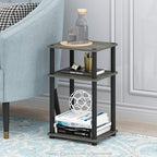 Furinno JUST Side Table Set of 2, 3-Tier Modern End Tables, Open Shelves Night - Image 2