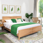 Yechen Hand-Woven PE Rattan King Bed Frame by Yechen
