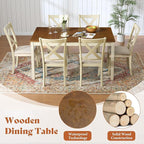 AMERLIFE 7-Piece Farmhouse Solid Wood Dining Table Set - Image 3