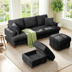 Kidirect 87in U Shaped Couch, Modular Sofa No Tool Assembly, Comfy Sectional by Kidirect