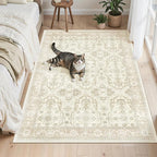 Soalmost 3x5 Rugs, Small Washable Kitchen Entryway Area Rug Beige/Brown | - Image 4