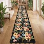 DUKINO 2x12 Washable Runner Rug, Floral Long Runner Rug by DUKINO