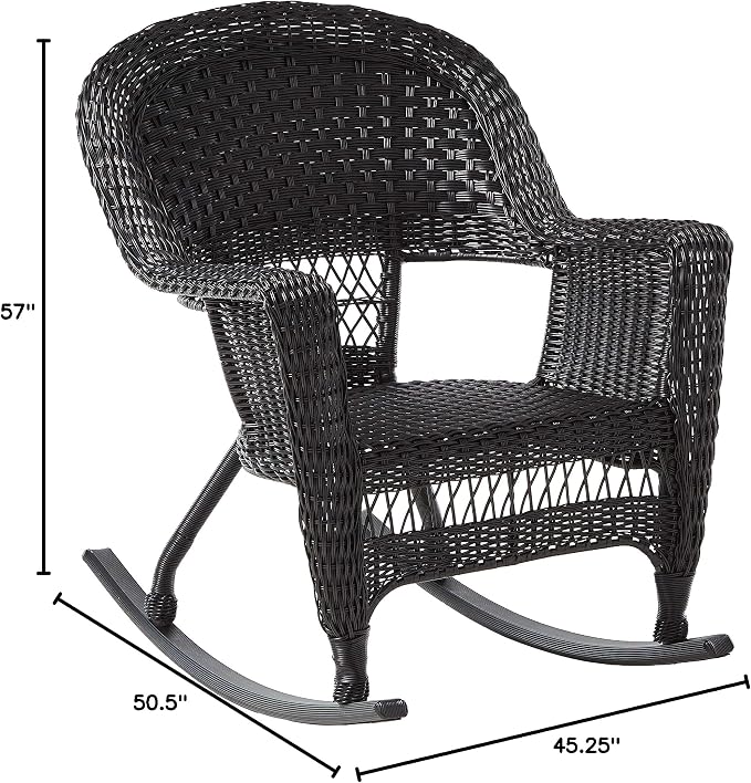 Jeco 3 Piece Rocker Wicker Chair Set - Image 8