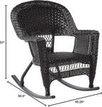 Jeco 3 Piece Rocker Wicker Chair Set - Image 8