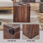 16'' Cube Coffee Table with Wood Grain Pattern, Square No Assembly End Table - Image 5