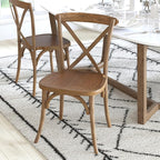 EMMA + OLIVER 2-Pack Wooden X-Back Dining Chair - Image 2