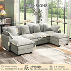 107" Cloud Couch Sectional, U Shaped Modular Sectional Sofa, 4-Seat Deep Seat - Image 2