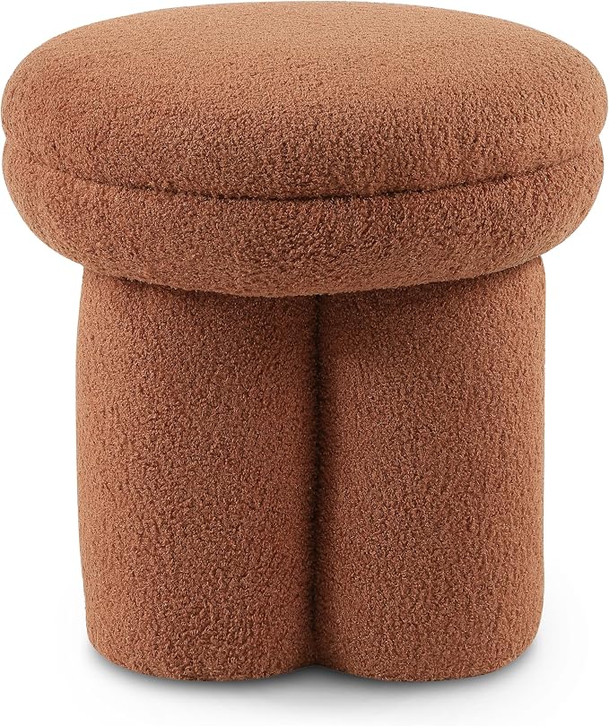 Furniture of America Rami Modern 17-inch Mushroom-Shape Upholstered Ottoman - Image 3