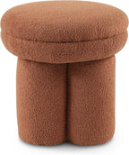 Furniture of America Rami Modern 17-inch Mushroom-Shape Upholstered Ottoman - Image 3