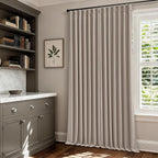 108 Inch Pinch Pleat Greyish Beige Room Darkening Curtains | 100% Blackout - Image 7