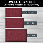 Front Door Mat, Indoor Outdoor Welcome Entryway Entrance Doormat, 30x17 Red | - Image 5