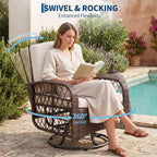 3-Piece Patio Furniture Set, 2 Swivel Rocking Chairs - Image 5