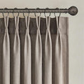 96 Inches Long Pleated Sheer Curtains, Dark Linen Blended Light Filtering by Topfinel