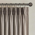95 Inches Long Pleated Sheer Curtains, Dark Linen Blended Light Filtering by Topfinel