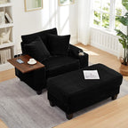 KEIKI Corduroy Storage Armrest Sofa, Single Versatile Seat by KEIKI