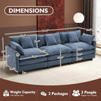 Ihanherry 111.4 Inch 3-Seater Cloud Sofa, Modular Sectional Couch, Modern Deep - Image 2