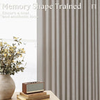 Burlywood Birch Pinch Pleated Linen Curtains 105 Inches Long 2 Panels Set | - Image 2
