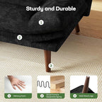 Marsail 66" Futon Sofa Bed, Convertible Corduroy Futon Couch - Image 5
