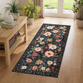 DUKINO 2x5 Runner Rug, Floral Washable Rug by DUKINO