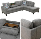 97.5" L Shaped Couch Set, Modular Sectional Couches - Image 3