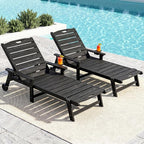 Outdoor Lounge Chair with 5-Position Adjustable, Outside Lounge Chair with Cup - Image 2