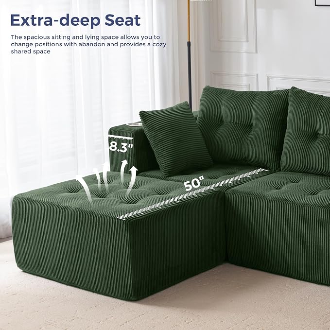 MAXYOYO Modular Sectional Sofa Couch, L Shaped Modern Cloud Couch - Image 4