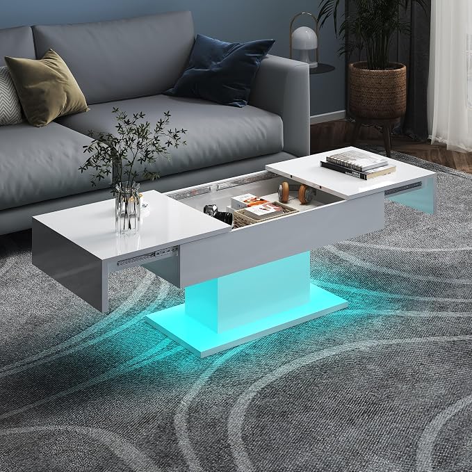 HedoAjim White LED Coffee Table by HedoAjim