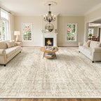 Soalmost 10x14 Area Rugs for Living Room Washable Rug Non-Slip Beige | Large by Soalmost